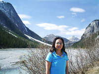 mountains and river scene