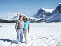 Standing on  snowpack