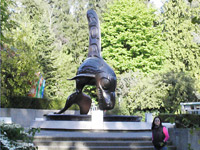 Statue outside aquarium